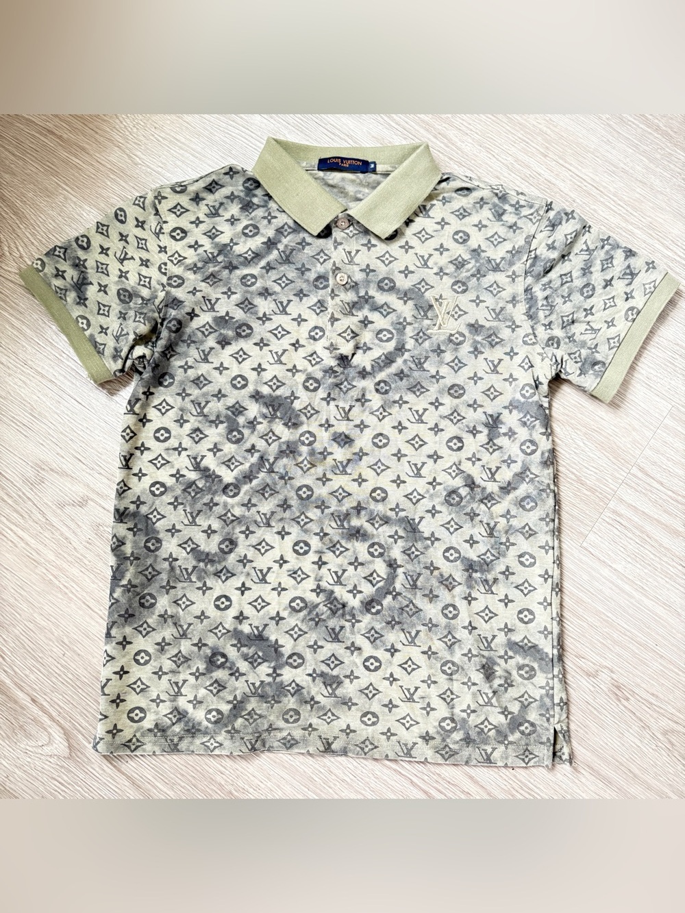 Polo Shirt  Men Monogram Olive Green Size M